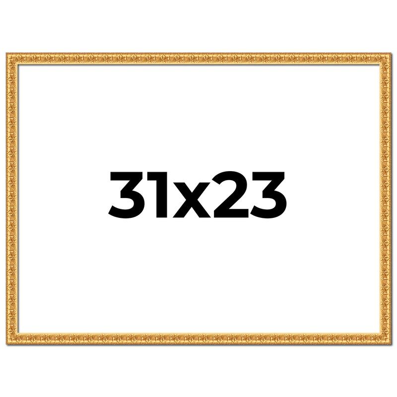 31x23 Frame Gold Real Wood Picture Frame Width 1 inches | Interior