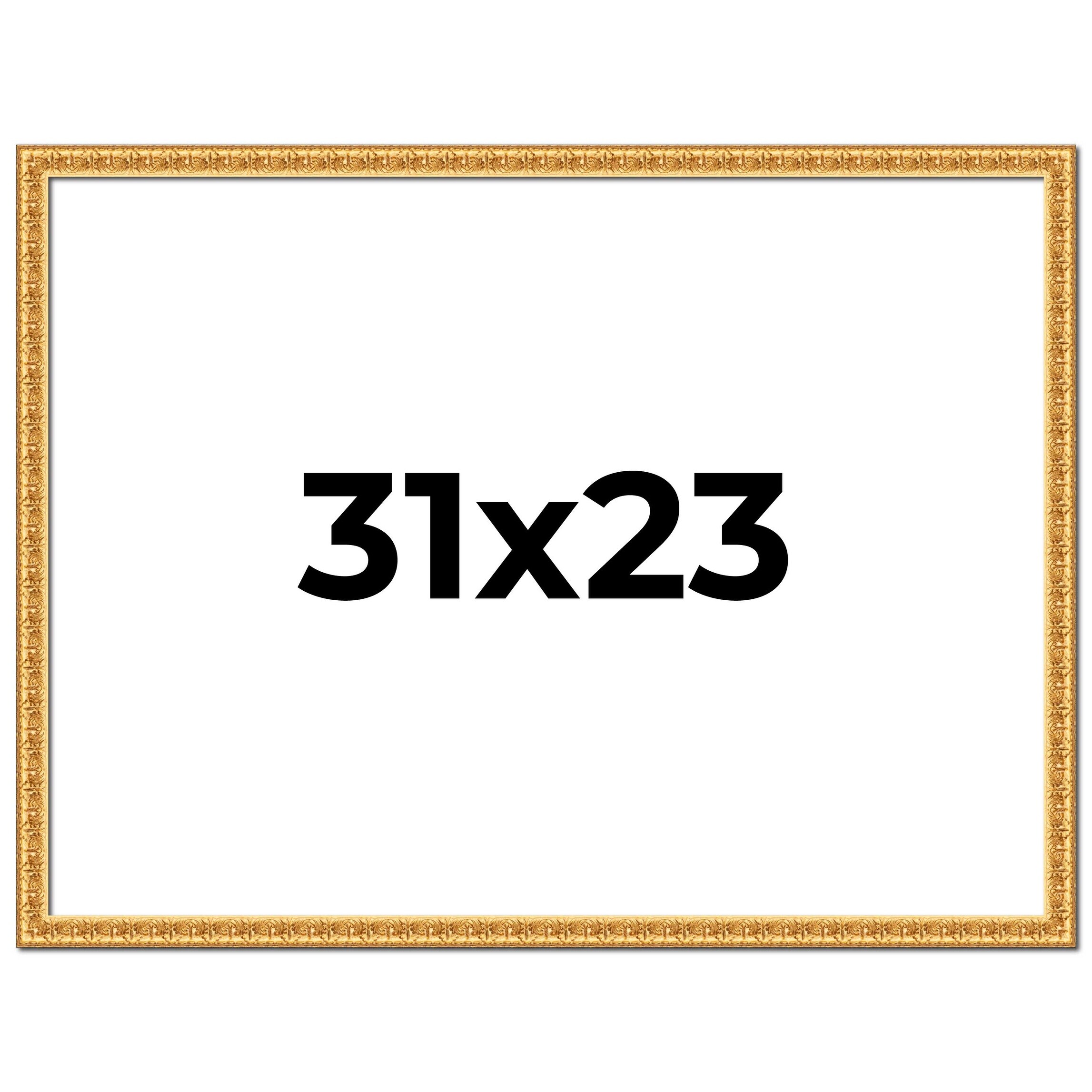 31x23 Frame Gold Real Wood Picture Frame Width 1 inches | Interior