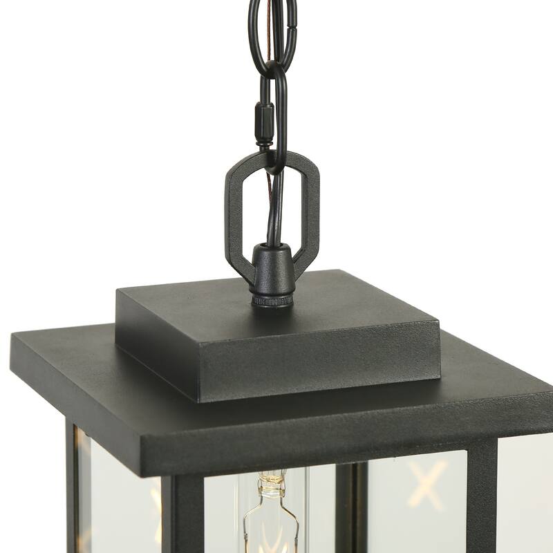 Modern Farmhouse Black 1-light Patio Outdoor Wall Sconce - L6.7"X W9.1" X H11.8"