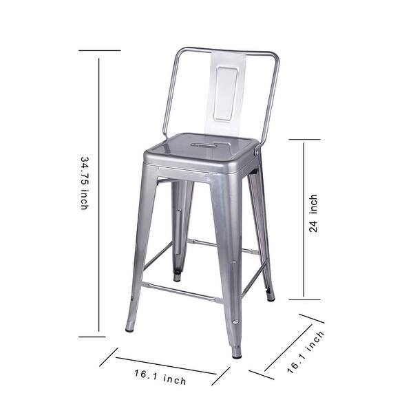 24 inch counter height High Back Metal StoolSet of 4 Bed Bath
