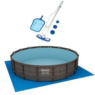 Bestway 16ft x 48ft Power Steel Round Swimming Pool Set Vacuum ...