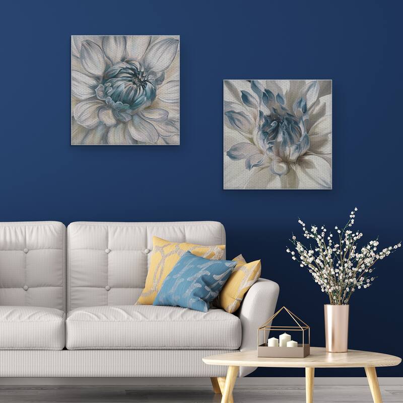 Daytime Dahlia I Blue, II by Studio Arts Canvas Art Prints