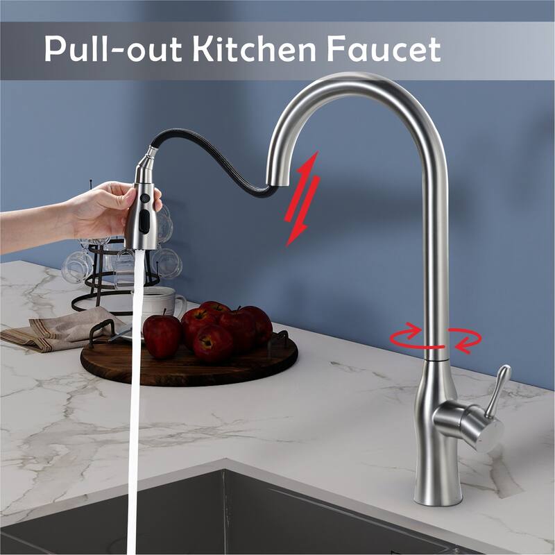 Topcraft Single Handle Pull Down Kitchen Sink Faucet