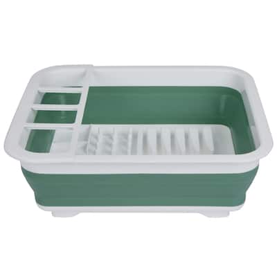 Kitchen Details Collapsible Dish Rack in Sage