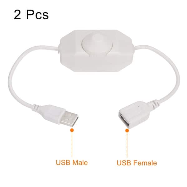 Led Strip Inline Switch 5V USB PWM Rotary Inline Dimmer Switch for LED Strips Lights White ...