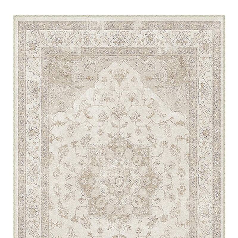 HomeRoots Floral Medallion Traditional Rectangle Area Rug