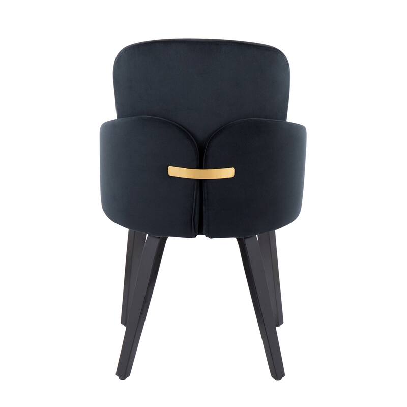 Silver Orchid Dahlia Dining Chair with Wood Legs (Set of 2)