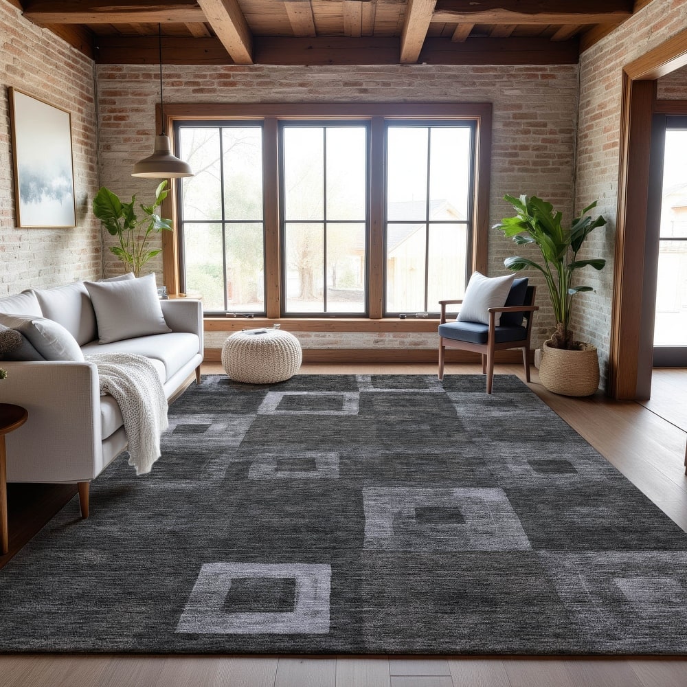 Premium Washable Super Soft Blocky Contemporary Mayfield Rug