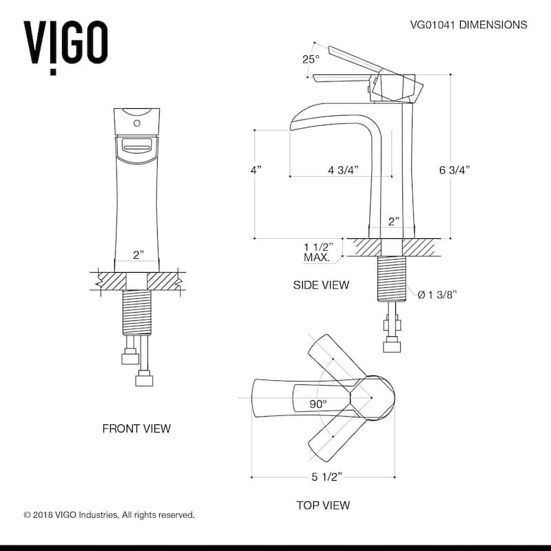VIGO Paloma 7" H Single Handle Single Hole Bathroom Faucet