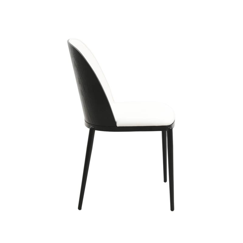 Dining Chair with Upholstered Seat Side Chair with MDF Wood Frame in Steel Set of 4