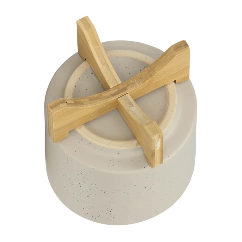 5/8" Planter with Wood Stand,Set of 2