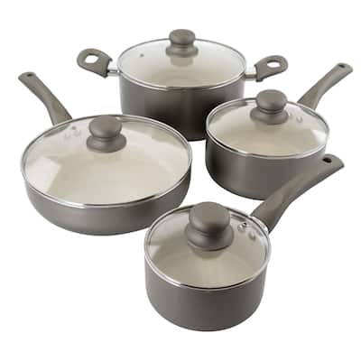Oster Newcrest 8Pc Ceramic Nonstick Al Cookware Set with Soft Grip
