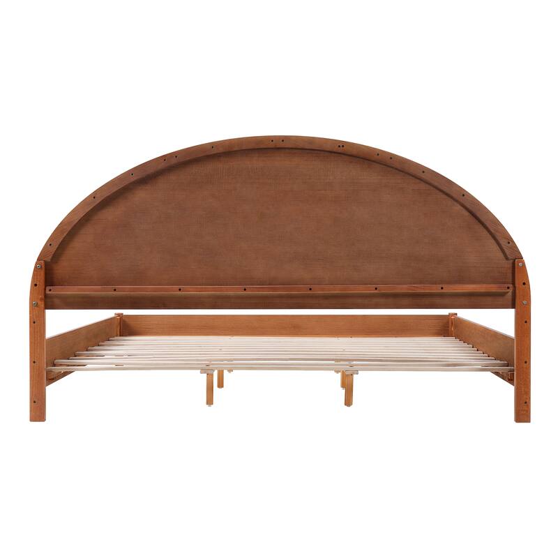 Christopher Knight Home - Arden Mid-Century Modern Wooden Platform Bed with Curved Headboard