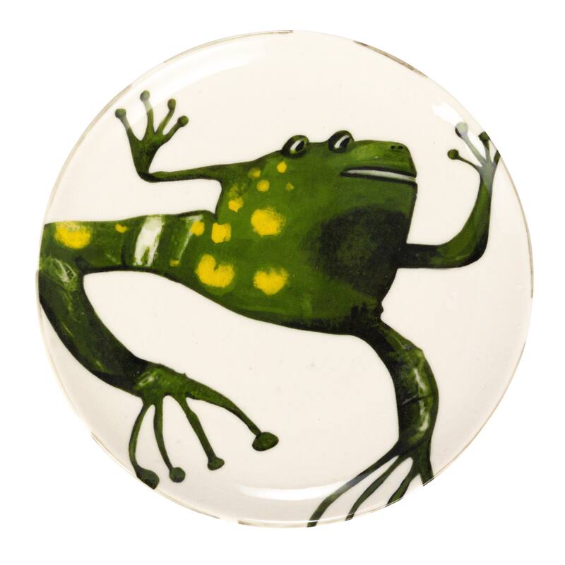 Stoneware Plate Set with Animal Designs - 6.0"L x 6.0"W x 0.6"H