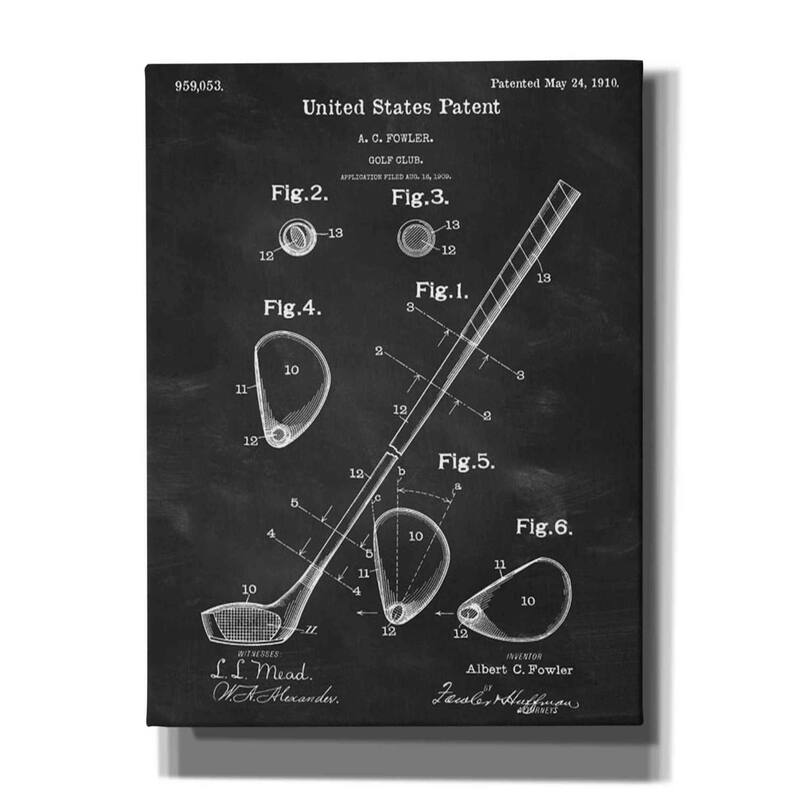 Epic Graffiti 'Golf Club Blueprint Patent Chalkboard' Canvas Wall Art Bed Bath & Beyond 37281485