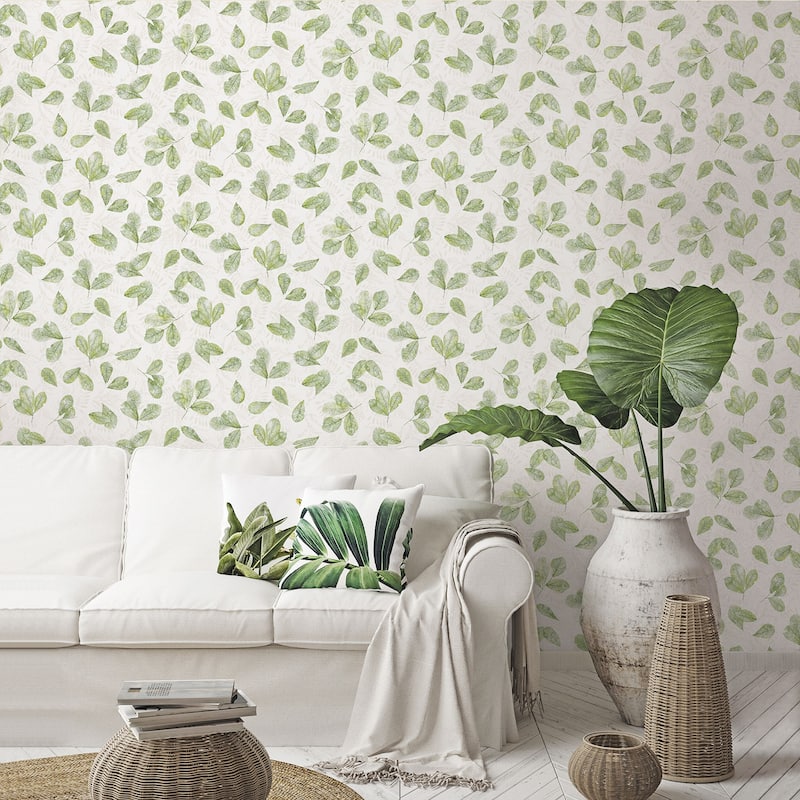 Galerie Wallcoverings Evergreen Grasscloth Effect Vinyl on Non-woven Matte Wallpaper Roll