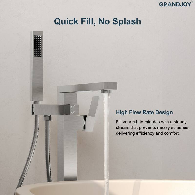 GRANDJOY 1-Handle Stylish Freestanding Tub Faucet with Hand Shower