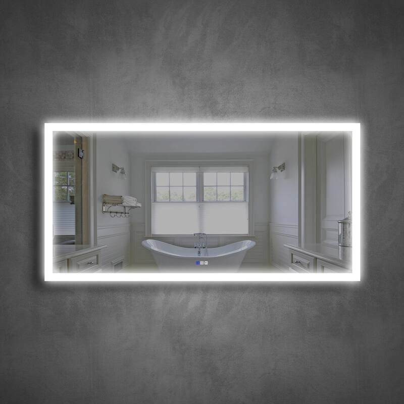 Bathroom Wall Mounted Frameless LED Mirror Super Bright Light With Anti-Fog (Horizontal/Vertical)