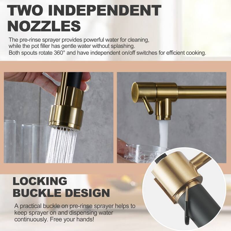 WOWOW Single Handle Pull Down Sprayer Kitchen Faucet with Advanced Spray