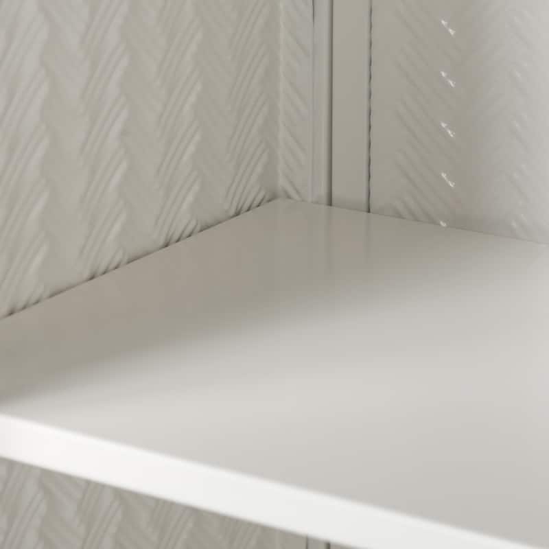 27.56"Glass Doors Modern Two-door Wall Cabinet with Featuring Three-tier Storage - N/A