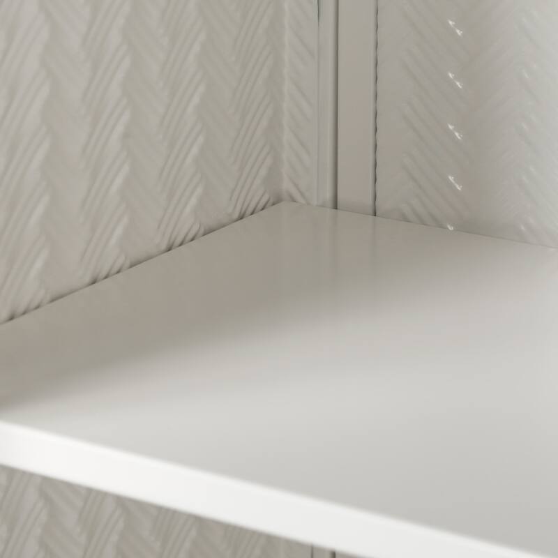 Modern Two-door Wall Cabinet with Featuring Three-tier Storage