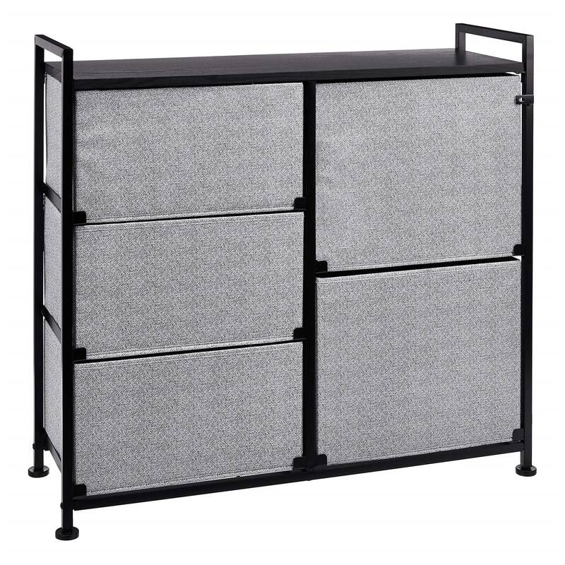 Basics Fabric 5-Drawer Storage Organizer Unit for Closet