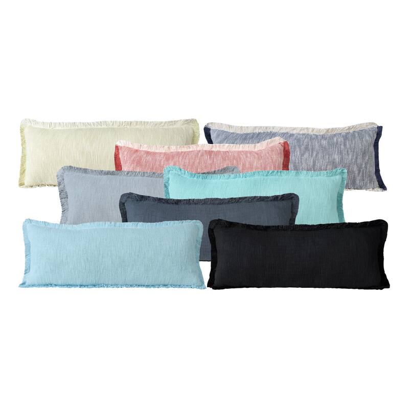 Sevita Two-Tone Cotton Fringe Throw Pillow
