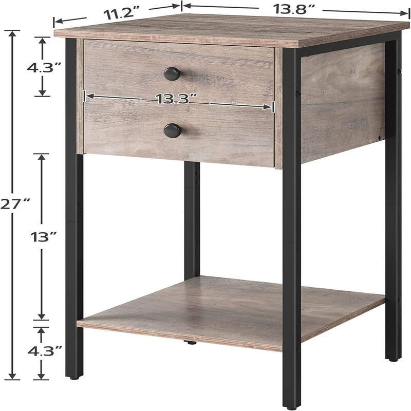 Bedside Table with 2 Drawers