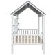 preview thumbnail 12 of 10, Twin Wood House Bed with Roof, Guardrail & Shelves - Sturdy Design, White