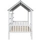 preview thumbnail 12 of 12, Wood Twin Size House Bed with Roof, Guardrail, and 2-Tier Storage Shelves, Sturdy Pine Frame, Easy Assembly, White