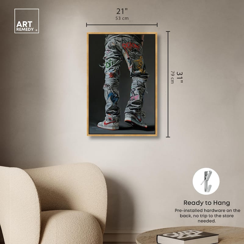 Graffiti Jeans and Sneakers Canvas by Art Remedy