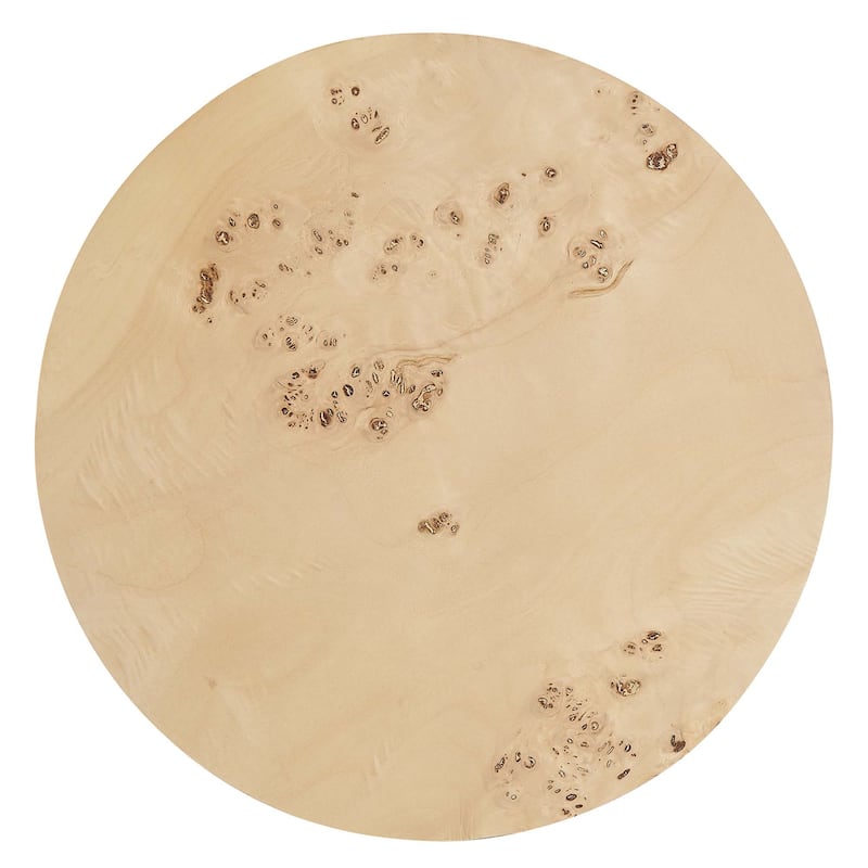 Cosmos 16" Round Burl Wood Side Table - N/A