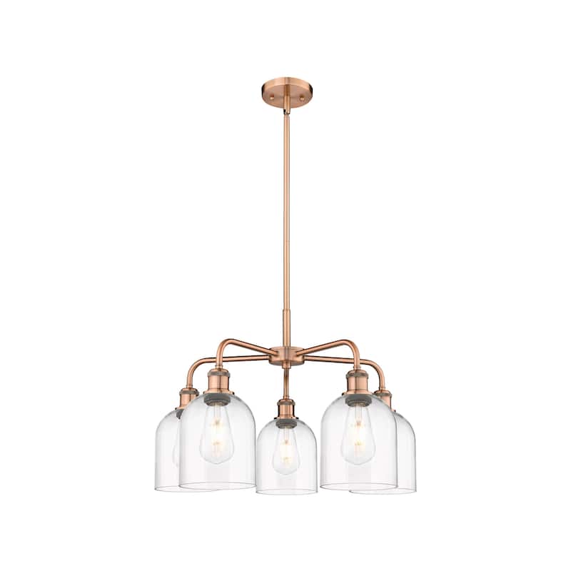 Innovations Lighting 516-5CR 15 24 Bella Chandelier Bella 5 Light 24" - Antique Copper / Clear
