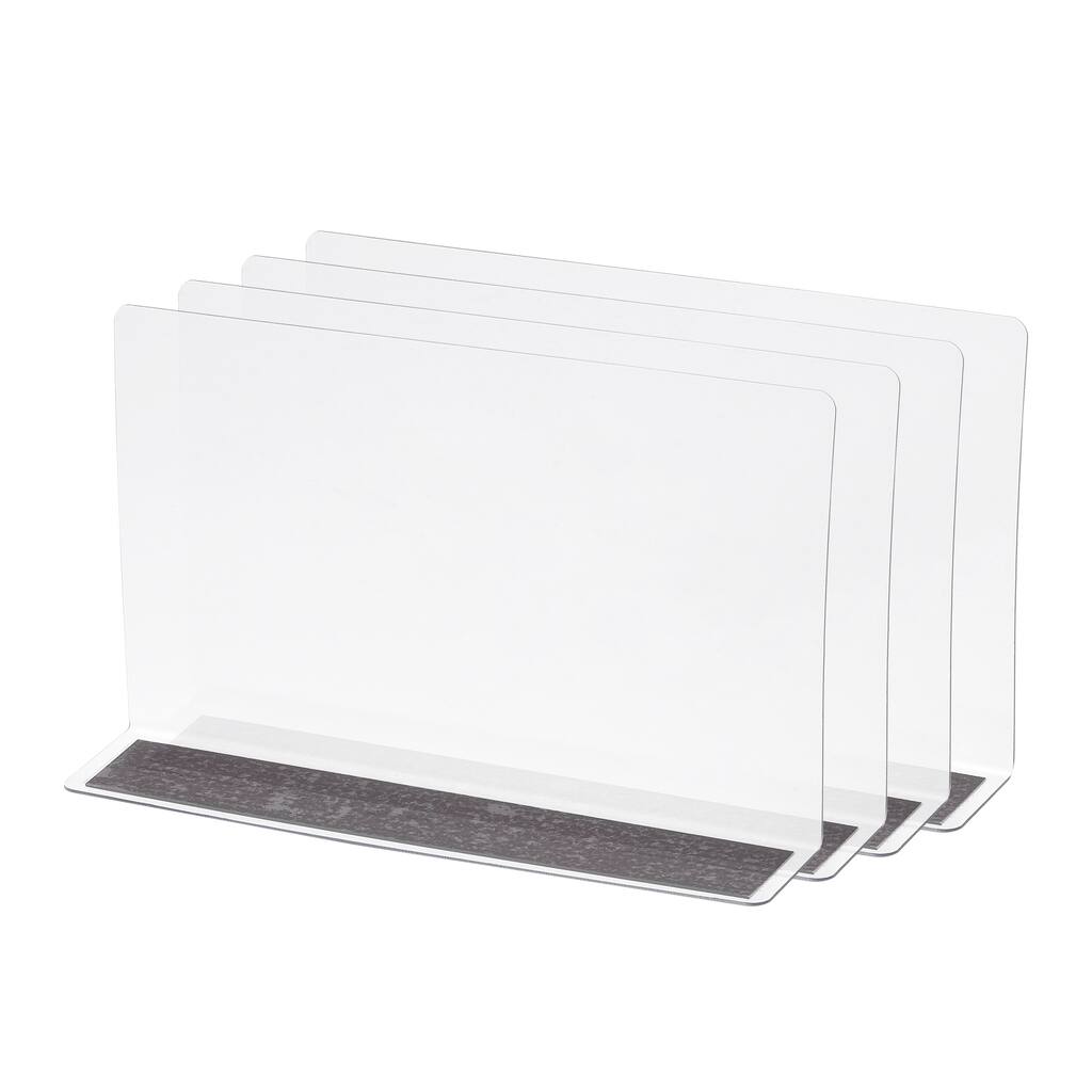 L Type Dividers, Clear Separator with Magnetic Strip 4Pcs - Overstock ...