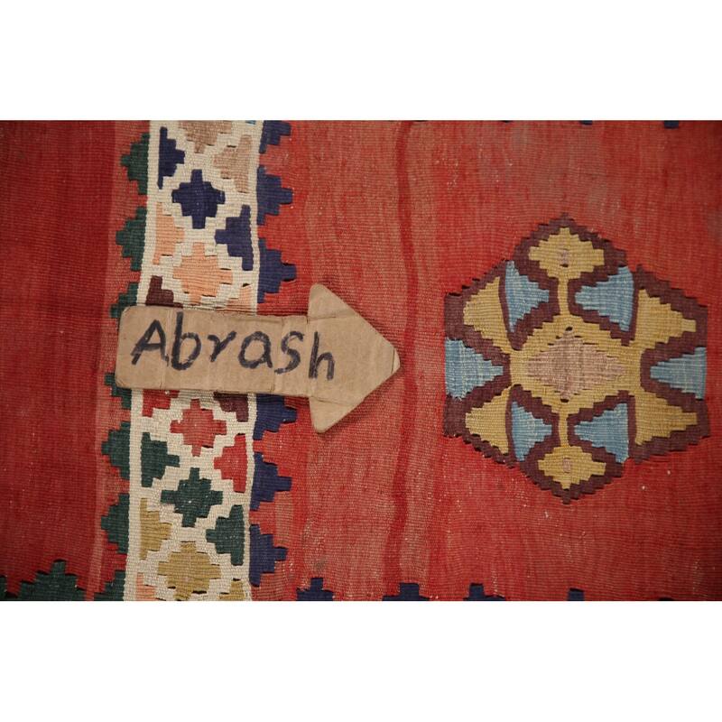 Vegetable Dye Kilim Qashqai Persian Antique Area Rug - 4'8"x 9'3"