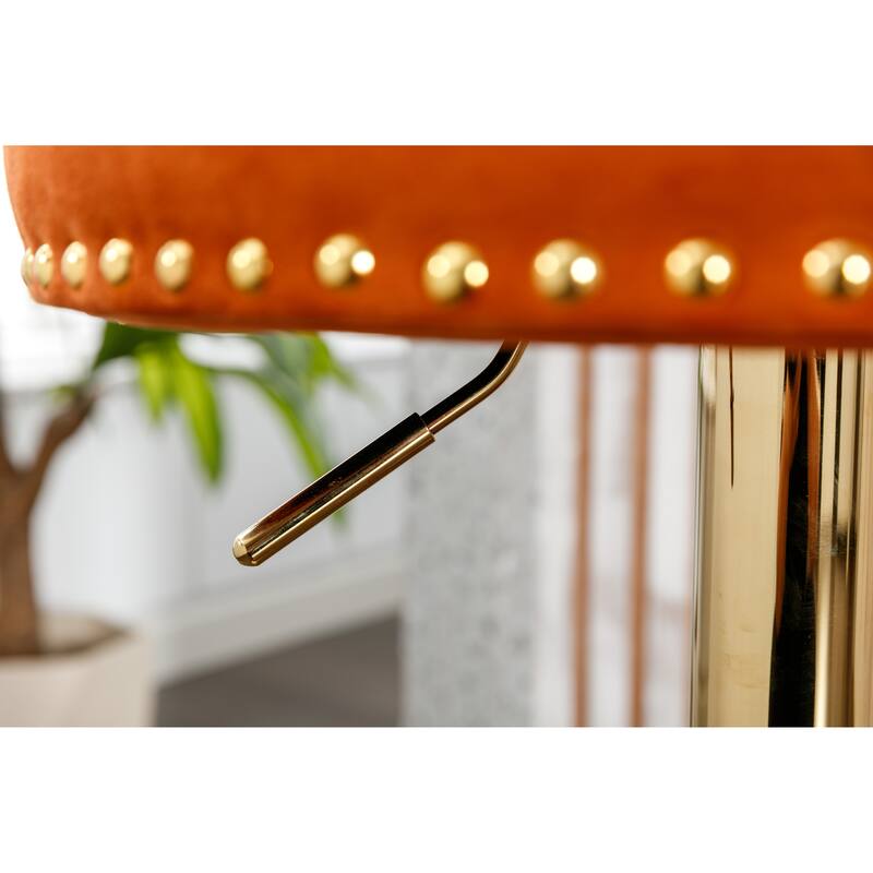 Set of 2 Adjustable Counter Height Swivel Bar Stools with Footrest