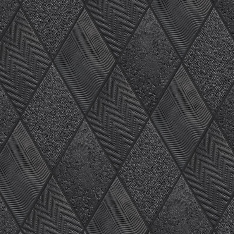 Merola Tile Rhombus Black 5-1/2" x 9-1/2" Porcelain Floor and Wall Tile
