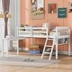 preview thumbnail 10 of 16, Multi-function Sturdy Wooden Twin Size Loft Bed With Removable Desk and Cabinet White