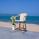 preview thumbnail 16 of 68, SAFAVIEH California Outdoor Bistro 26-inch Counter Stool with Arms - 23" W x 26" D x 43" H