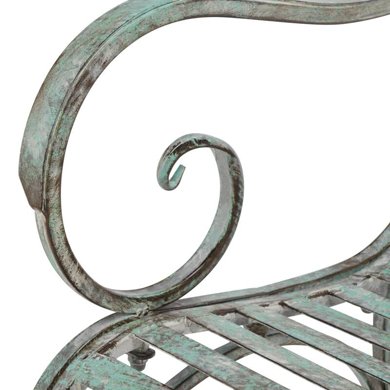 SAFAVIEH Jakayla Victorian Scroll Iron Outdoor Rocking Bench - 43 In. W x 33 In. D x 37 In. H - 43Wx33Dx37H