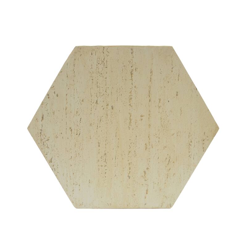 16.25" Modern Hexagon Side Table with Good Weather and Water Resistance