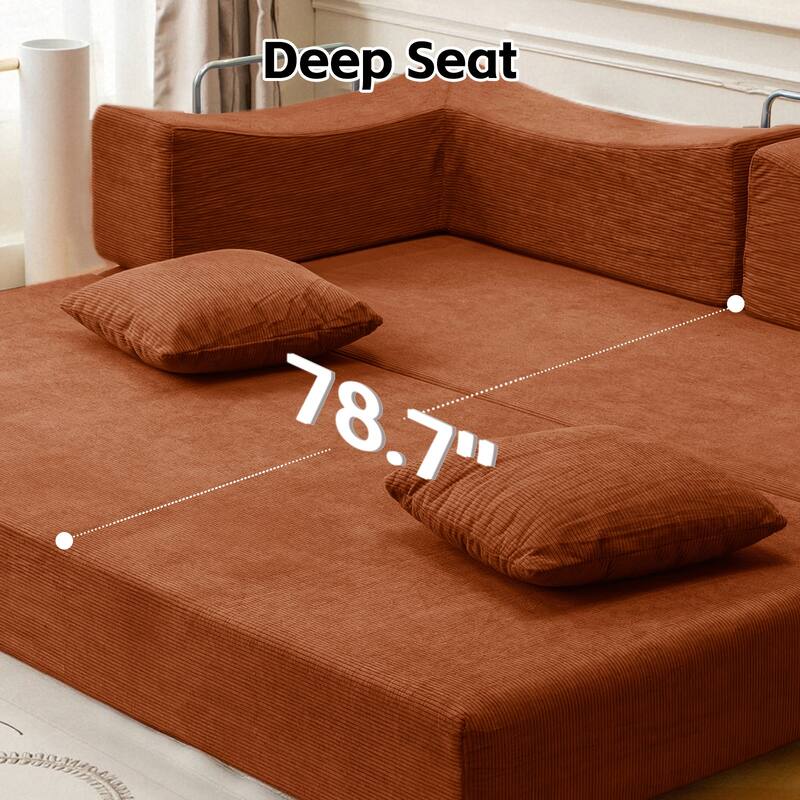 2-in-1 Convertible Sofa Bed, Memory Foam Mattress, No Assembly, Space-Saving for Living Room, Bedroom