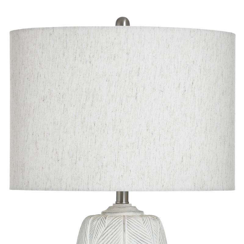 StyleCraft Poly Table Lamp - Mali Silver - White Shade