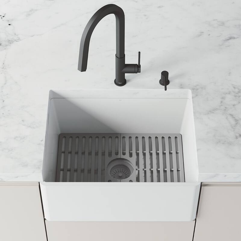 VIGO 21" L X 15" W Silicone Protective Bottom Grid for Kitchen Sink - Gray