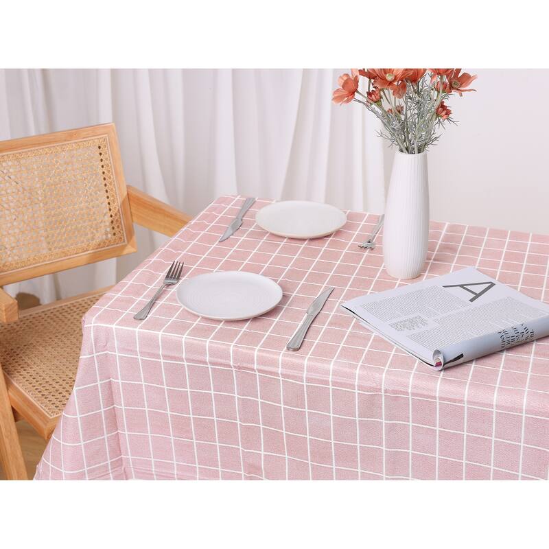 Rectangle Checkered Tablecloth 6 Pack, Disposable Plastic Waterproof Table Cover for Party and Dining Room