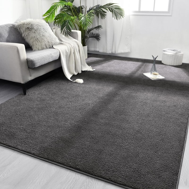Area Rugs, Dark Grey Super Soft Comfy Thickened Memory-Foam Indoor Carpets - 5' x 8' (Rectangular) - Rectangle