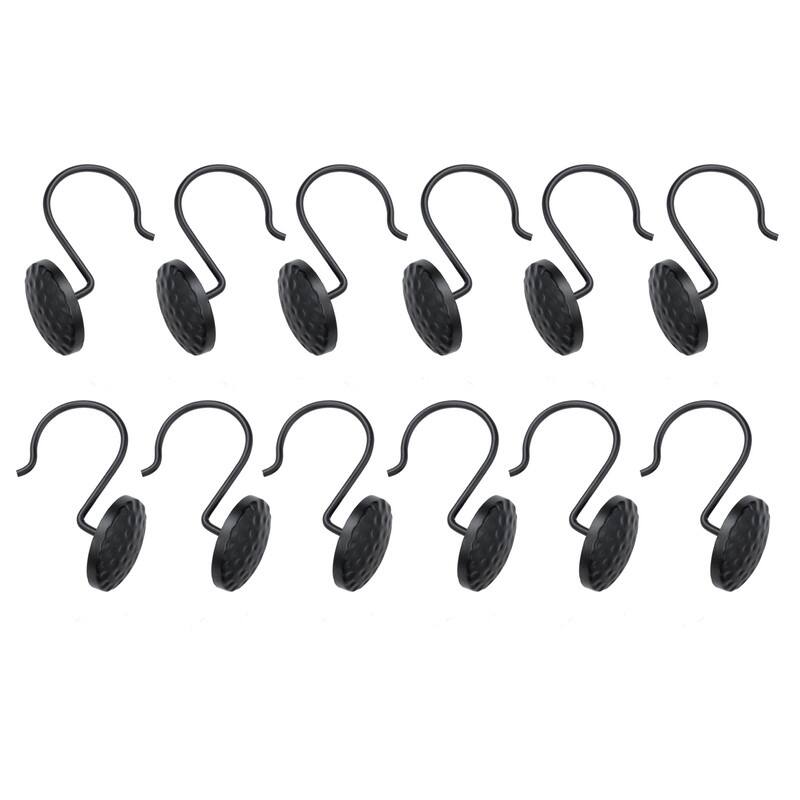 Utopia Alley Shower Rings Hooks, Shower Curtain Rings Hooks for Bathroom, Rust Resistant Shower Curtain Hooks Rings, Set of 12