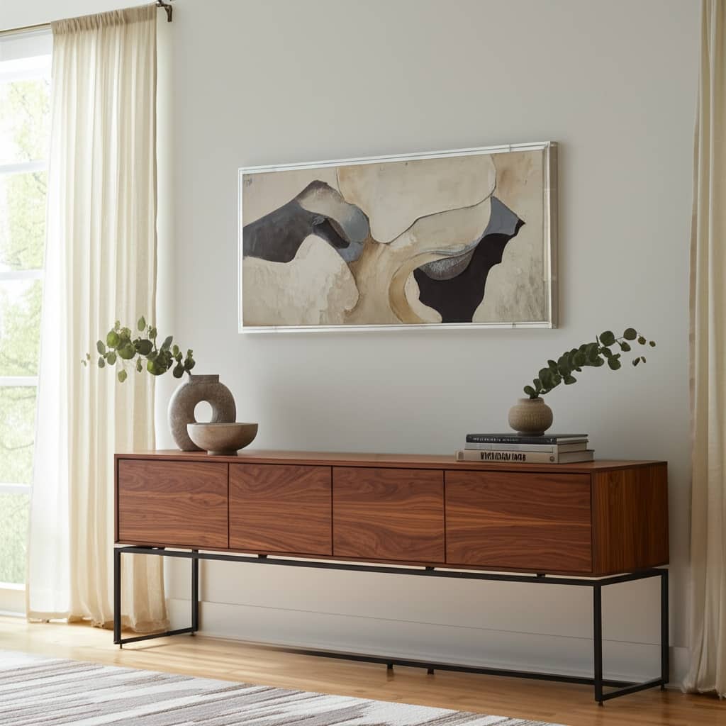 Canvas Wall Art Wood Frame Abstract Design for Home Office - 50" Multi