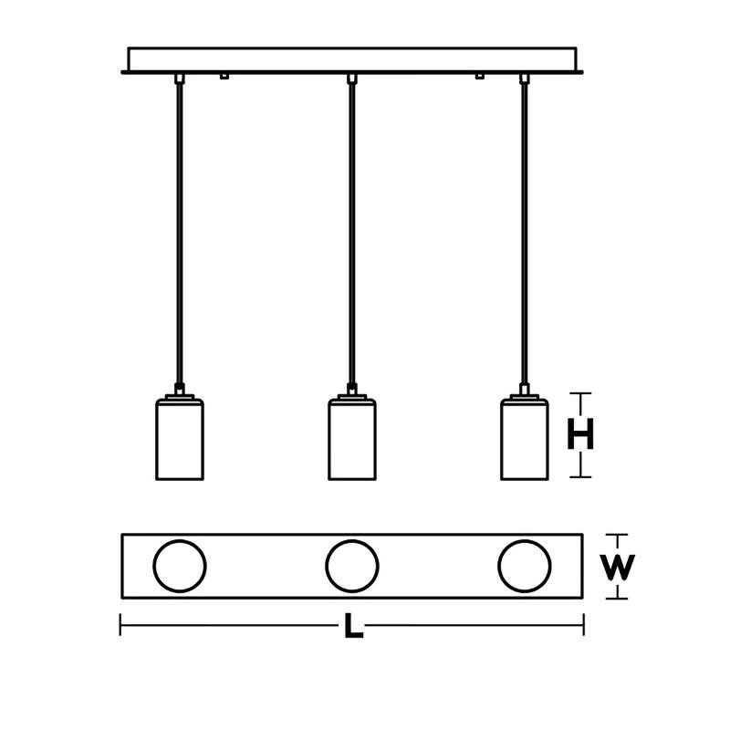 AFX LEOP0412MBLNR3 Leo 3 Light 36" Wide Multi Light Pendant
