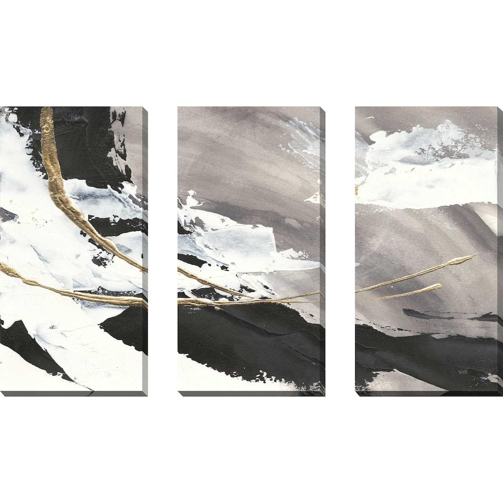 "Gilded Arcs I" 3 Piece Set on Canvas